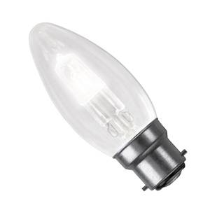 Candle 42w Ba22d/BC 240v Crompton Clear Energy Saving Halogen Light Bulb - Replaces 60w Standard