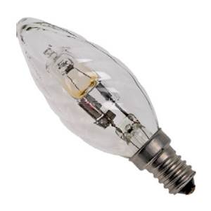 240v 18w E14/SES Clear 35mm Twisted Candle Bulb. Replace 25w standard incandescent