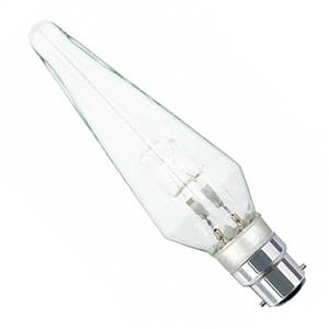 Candle 40w Ba22d/BC 240v Clear Pyramid Halogen Light Bulb