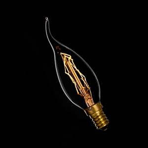 Candle 25w E14/SES 240v Clear Bent Tip with Decorative Filament Light Bulb Long Life - Danlamp 08004