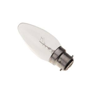 4 Pack - 240v 60w Ba22d/BC 35mm Clear Candle Bulb.
