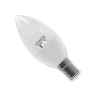 240v 7w LED B15d Dimmable Clear 2700K Candle 500lm - Bell - 05831