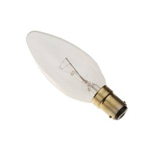 Candle 25w Ba15d/SBC 240v Crompton Clear Light Bulb - 35mm