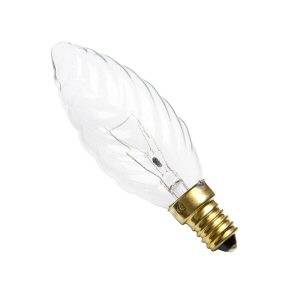 Candle 25w E14/SES 240v GE Clear Twisted Light Bulb - 35mm