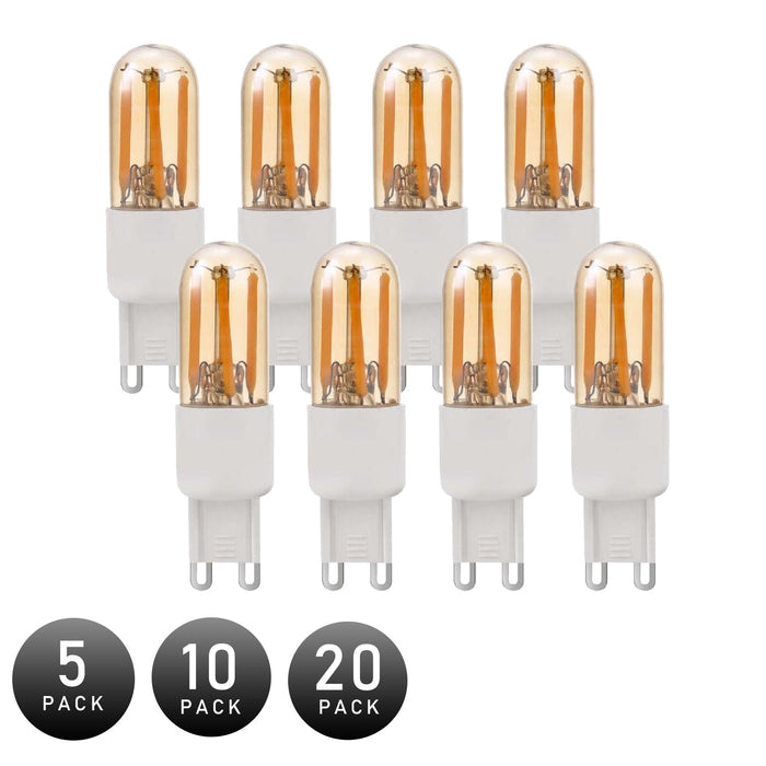 Casell 3w LED G9 Amber Dimmable Filament Bulb Pack