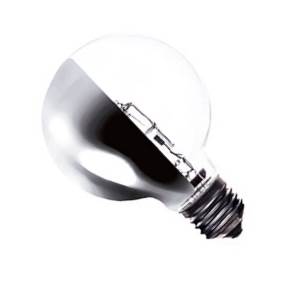 LAES 982749 Side Silvered - 240v 28w E27 - Standard Globe 125mm Halogen Energy Savers Easy Light Bulbs  - Easy Lighbulbs