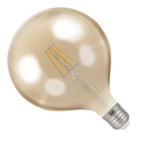 Filament LED G125 Globe 240v 7.5w E27 850lm Amber 2200°k Dimmable - Crompton - 4313 LED Lighting Crompton  - Easy Lighbulbs