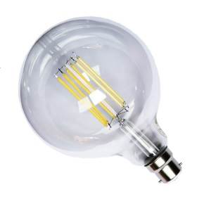 Casell Filament LED G125 Globe 240v 8w B22d 850lm 2800°k Dimmable - 0635635589158