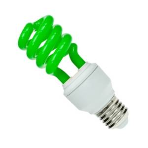Fluorescent Spiral emits Green Light 240v 15w E27/ES Energy Saving Bulbs Other  - Easy Lighbulbs