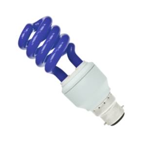 Spiral Compact Fluorescent Emits Blue Light 240v 15w B22d/BC Energy Saving Bulbs Other  - Easy Lighbulbs
