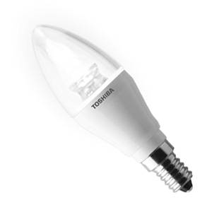 LED Candle 6w E14/SES 240v Toshiba Clear Warm White Light Bulb - Dimmable - LDCC0627CE4EUD LED Lighting Toshiba  - Easy Lighbulbs