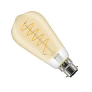 240v 5.5w Ba22d 2000K Gold Tint ST64 Filament LED Dimmable - Tungsram - 93096496
