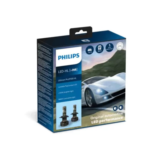 Philips 11342U91X2 Ultin Pro9100 P43t  H4 (472) Halogen Bulbs