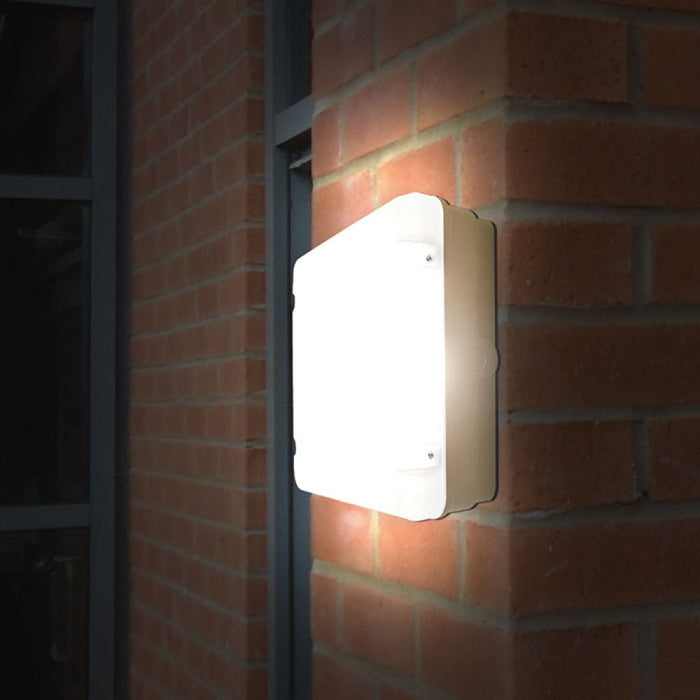 Eterna Emergency + Multi-Function Microwave Sensor Fresh Prince Square LED Utility Fitting With Opal Diffuser