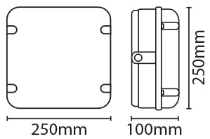 Eterna Emergency + Multi-Function Microwave Sensor Fresh Prince Square LED Utility Fitting With Opal Diffuser