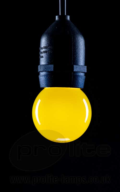 Golf Ball LED 240v 1.5w Ba222d/BC Yellow  Easy Light Bulbs  - Easy Lighbulbs
